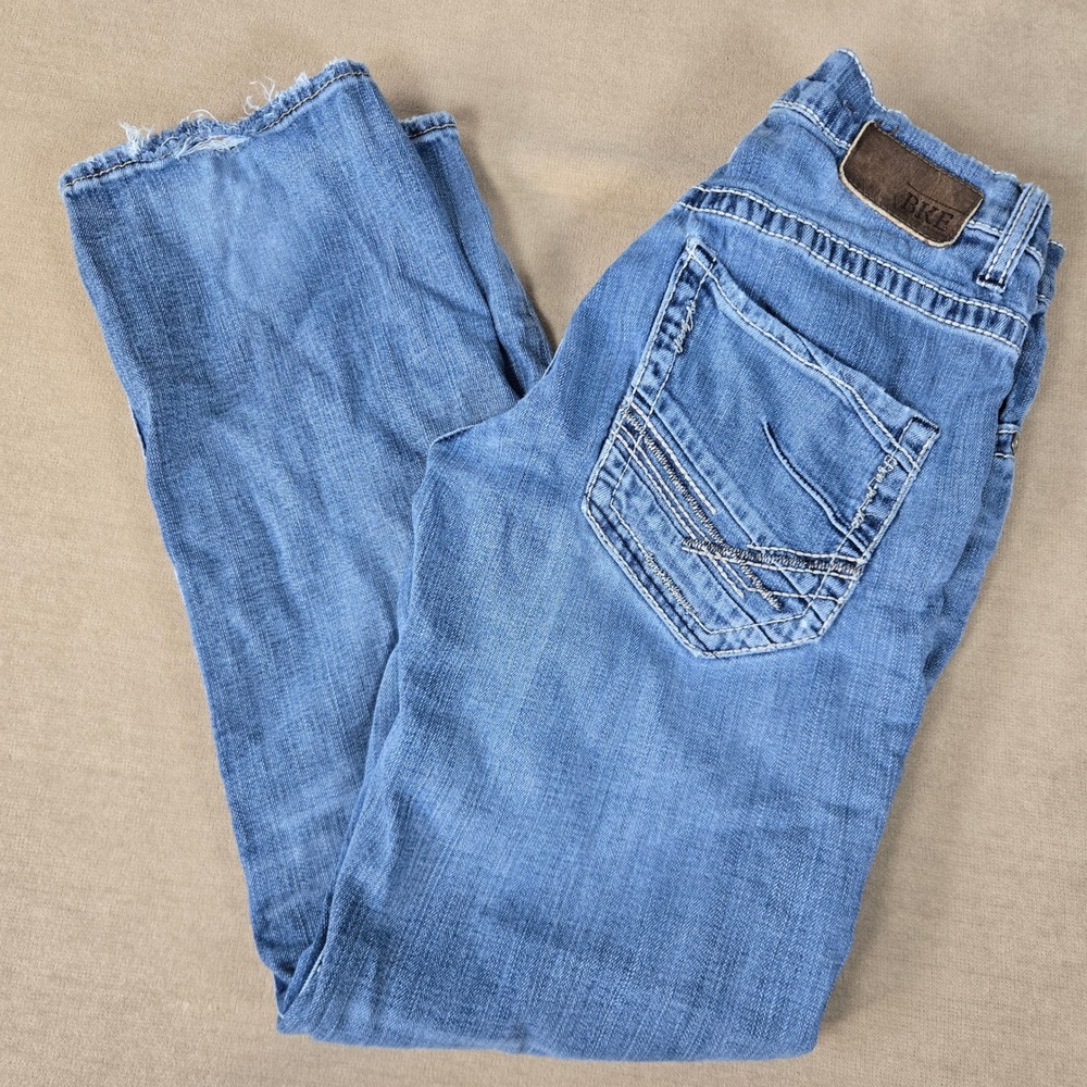 BKE Jake Straight Leg Denim‎ Jeans Mens 29S Light Wash Distressed *Holes/wear